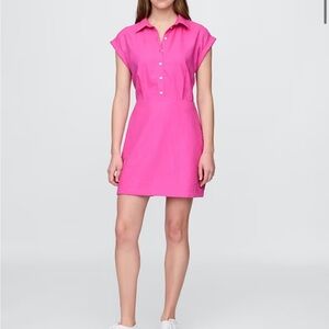 Pink linen shirtdress